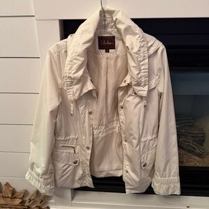 Cole Haan Women's white/cream Utility Jacket size Small  classy, clean, supreme